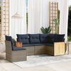 vidaXL 5-teiliges Gartensofa-Set mit Kissen, grau, Polyrattan