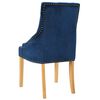 vidaXL Esszimmerst&uuml;hle 2 Stk. Blau Eiche Massivholz und Samt