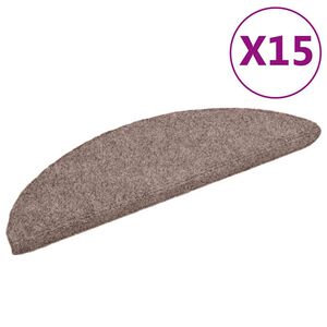 vidaXL Stufenmatten Selbstklebend 15 Stk. 56x17x3 cm Hellbraun Halbrund