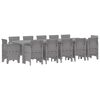 vidaXL Garten Essgruppe 13 pcs Hellgrau Poly Rattan