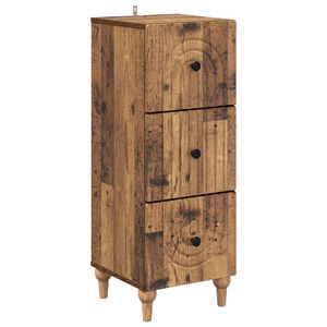 vidaXL Schubladenschrank Altholz 33 x 34,5 x 90 cm Holzwerkstoff