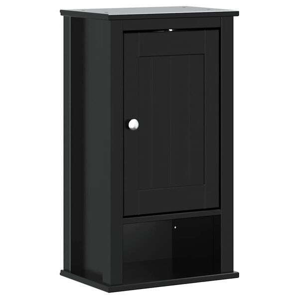 vidaXL Bad-Wandschrank BERG Schwarz 40x27x71,5 cm Massivholz Kiefer