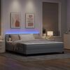 vidaXL Boxspringbett mit Matratze mit LED Hellgrau 180 x 200 cm Stoff