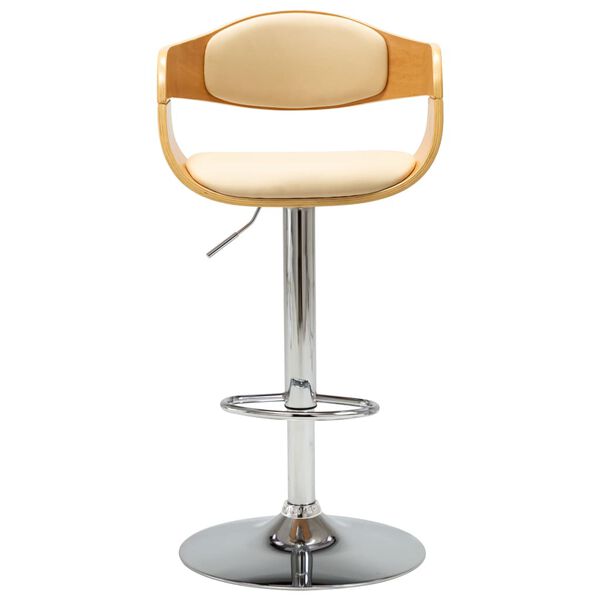 vidaXL Barhocker Creme Bugholz und Kunstleder