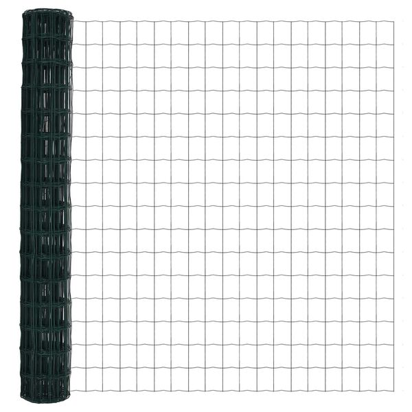 vidaXL Eurozaun Grün 1,6 x 10 m PVC-beschichtetes Eisen