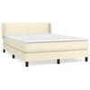 vidaXL Boxspringbett mit Matratze Creme 140x190 cm Kunstleder