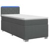 vidaXL Boxspringbett mit Matratze und LED Dunkelgrau 80 x 200 cm Stoff