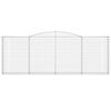 vidaXL Gabionen mit Hochbogen 8 Stk. 400x30x140/160cm Verzinktes Eisen