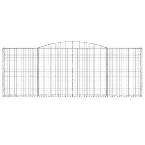 vidaXL Gabionen mit Hochbogen 8 Stk. 400x30x140/160cm Verzinktes Eisen