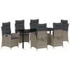 vidaXL Garten Essgruppe 7 Stk. Grau Poly-Rattan