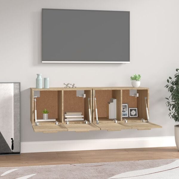vidaXL Wandschr&auml;nke 2 Stk. Sonoma-Eiche 60x36,5x35 cm Holzwerkstoff