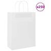 vidaXL Papiertragetaschen 250 Stk. mit Henkeln Wei&szlig; 26x12x35 cm