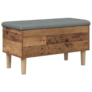 vidaXL Aufbewahrungsbank mit Kissen Altholz 82 x 42 x 46 cm