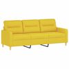 vidaXL 3-Sitzer-Sofa mit Hocker Hellgelb 180 cm Stoff