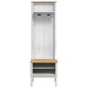 vidaXL Flurschrank FLORO Wei&szlig; 50 x 40 x 158 cm Massivholz Kiefer