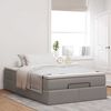 vidaXL Ottoman-Bett mit Matratze Taupe 120x190 cm Stoff