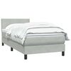 vidaXL Boxspringbett mit Matratze Hellgrau 80x210 cm Samt