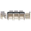 vidaXL Garten Essgruppe 9 pcs Beige Poly-Rattan