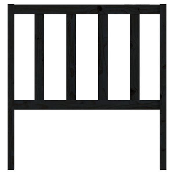 vidaXL Kopfteil Schwarz 106x4x100 cm Massivholz Kiefer