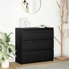 vidaXL Sideboard Schwarz Eichen-Optik 80x35x76 cm Holzwerkstoff