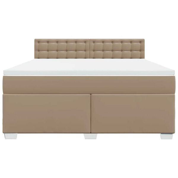 vidaXL Boxspringbett Matratze Cappuccino-Braun 180x200 cm Kunstleder