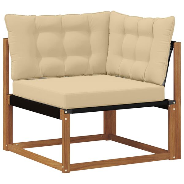 vidaXL Outdoor-Sofagarnitur 21 pcs Natur und Beige Massivholz Akazie