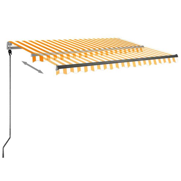 vidaXL Standmarkise Automatisch 300x250 cm Gelb/Wei&szlig;