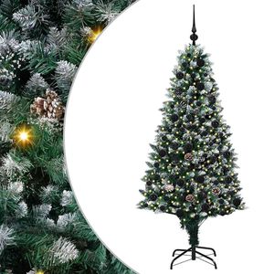vidaXL K&uuml;nstlicher Weihnachtsbaum mit 300 LEDs mit St&auml;nder Gr&uuml;n 180 cm