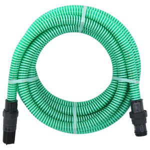 vidaXL Saugschlauch mit PVC-Anschl&uuml;ssen Gr&uuml;n 1" 7 m PVC