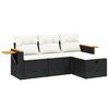 vidaXL 4-tlg. Garten-Sofagarnitur mit Kissen Schwarz Poly Rattan