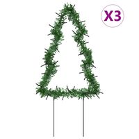 vidaXL Weihnachtsbäume mit Erdspießen 3 Stk. 50 LEDs 30 cm