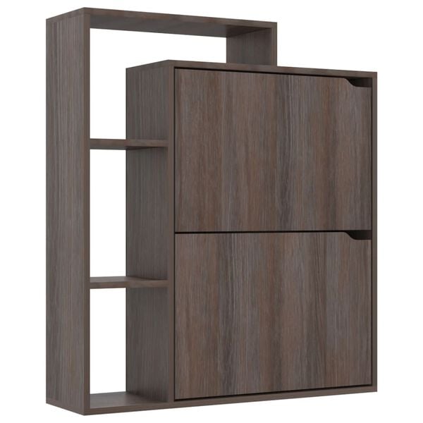 vidaXL Schuhschrank Grau Sonoma 79,5x24x90,5 cm Holzwerkstoff