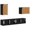 vidaXL TV-Wandregal-Set Wandmontiert 4 pcs Schwarz Holzwerkstoff