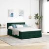 vidaXL Ottoman-Bett mit Matratze & LEDs Dunkelgr&uuml;n 140x190 cm Samt