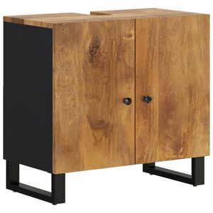 vidaXL Waschbeckenunterschrank Massivholz Mango und Holzwerkstoff