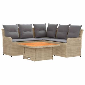 vidaXL M&ouml;belsets 4 stk. Beige und Hellgrau PE-Rattan