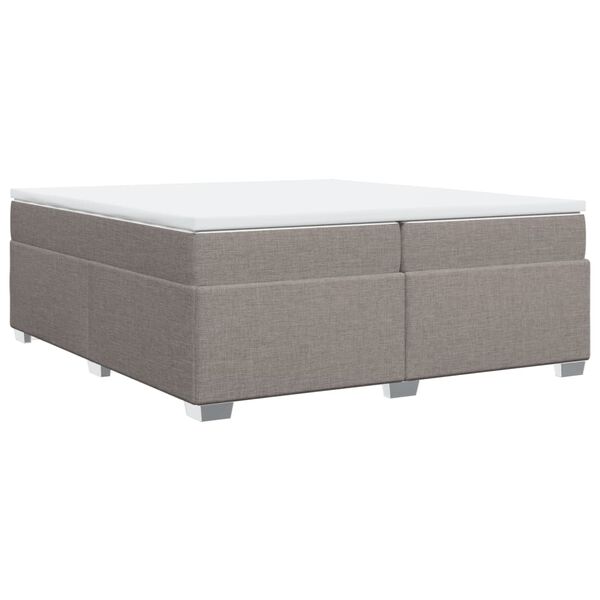 vidaXL Boxspringbett mit Matratze Taupe 200x200 cm Stoff