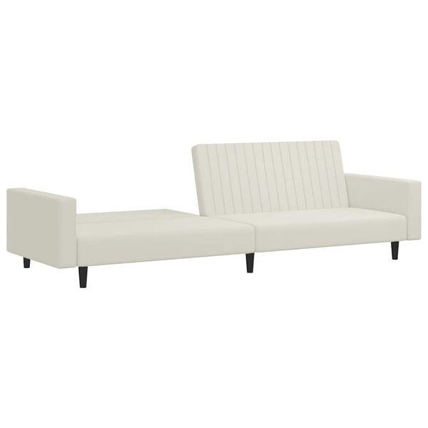 vidaXL Schlafsofa 2-Sitzer Creme Samt