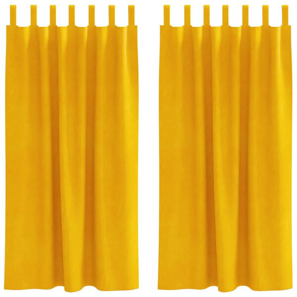 vidaXL Verdunkelungsvorhänge 2 pcs Senfgelb 140 x 175 cm Samt
