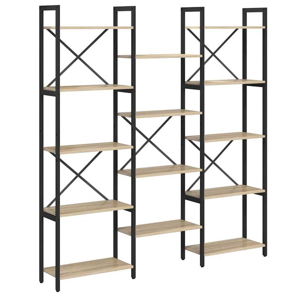 vidaXL B&uuml;cherregal Sonoma-Eiche 156 x 25 x 167 cm Holzwerkstoff