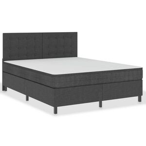 vidaXL Boxspringbett Dunkelgrau Stoff 160x200 cm