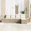 vidaXL Gartensofa-set mit Kissen 5 pcs Beige Poly Rattan