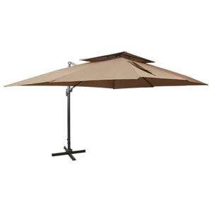 vidaXL Ampelschirm mit L&uuml;ftung 400x300 cm Taupe