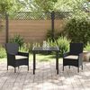 vidaXL Garten Essgruppe mit Kissen 3 pcs Schwarz Poly-Rattan