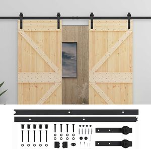 vidaXL Schiebet&uuml;r 2 stk. 80 x 210 cm Massives Kiefernholz