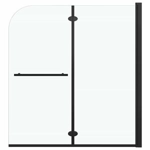 vidaXL Faltbare Duschkabine 2 Paneele ESG 120x140 cm Schwarz