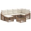 vidaXL Gartensofa-set 7 pcs Beige Poly-Rattan
