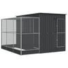 vidaXL Voliere mit Erweiterung Silber 290 x 303 x 216 cm Stahl