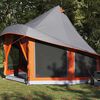 vidaXL Familien-Tipi-Zelt mit Dach Grau und Orange 404 x 370 x 270 cm