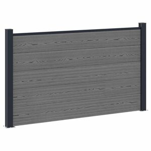 vidaXL zaunset 180 x 105 cm WPC und Aluminium Grau